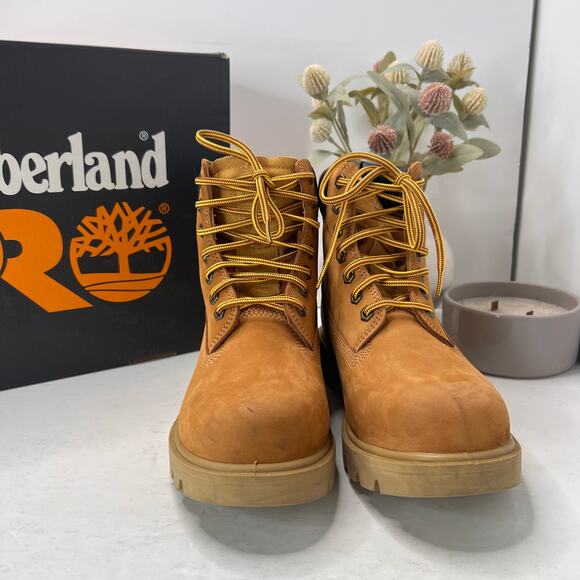 Timberland PRO Sawhorse 6" Composite Safety Toe Boots Wheat Men 6M - Picture 2 of 10